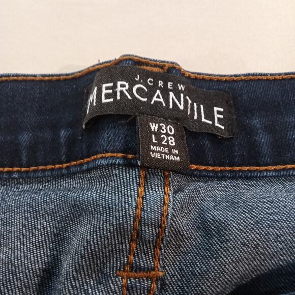 J.Crew Mercantile dark blue stretch jeans W30 L28 slim straight denim - Picture 5 of 6